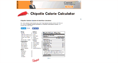 Desktop Screenshot of chipotlecaloriecalculator.com