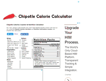 Tablet Screenshot of chipotlecaloriecalculator.com